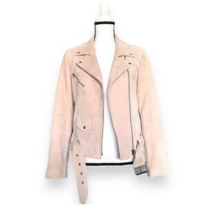 Veda Jayne Suede Leather Moto Jacket
Wmn's Size S Cloud Pink Biker Chic New